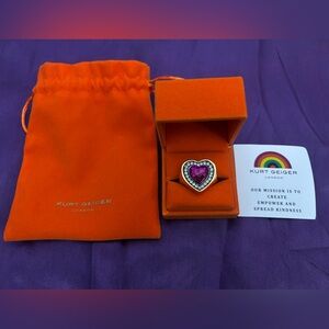 Kurt Geiger London Heart Gem Statement Ring